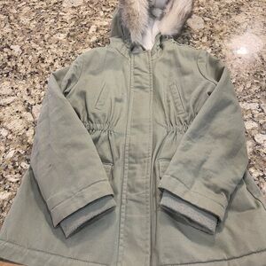 Winter Girls Hooded Jacket with Faux Fur